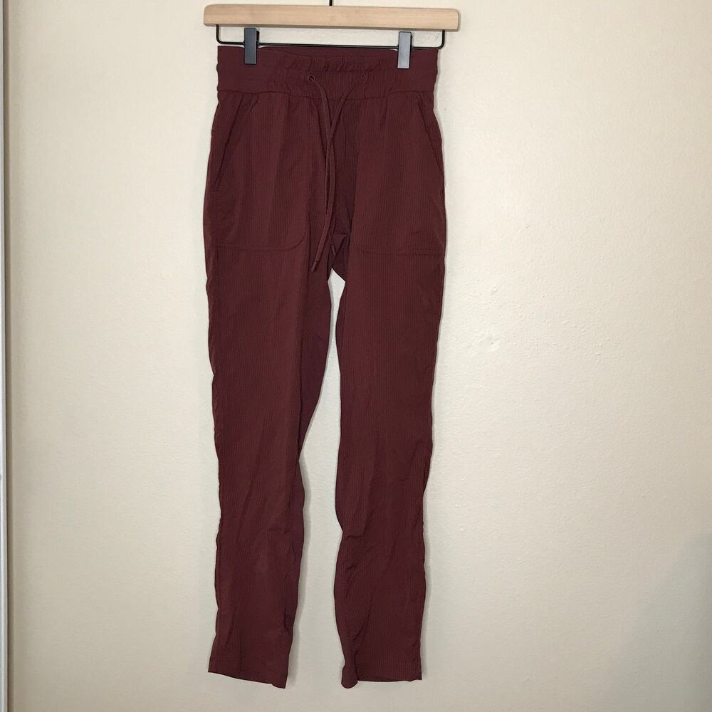Lululemon Beyond the Studio Pant Slim High Rise Oxblood Yoga Pilates Athleisure